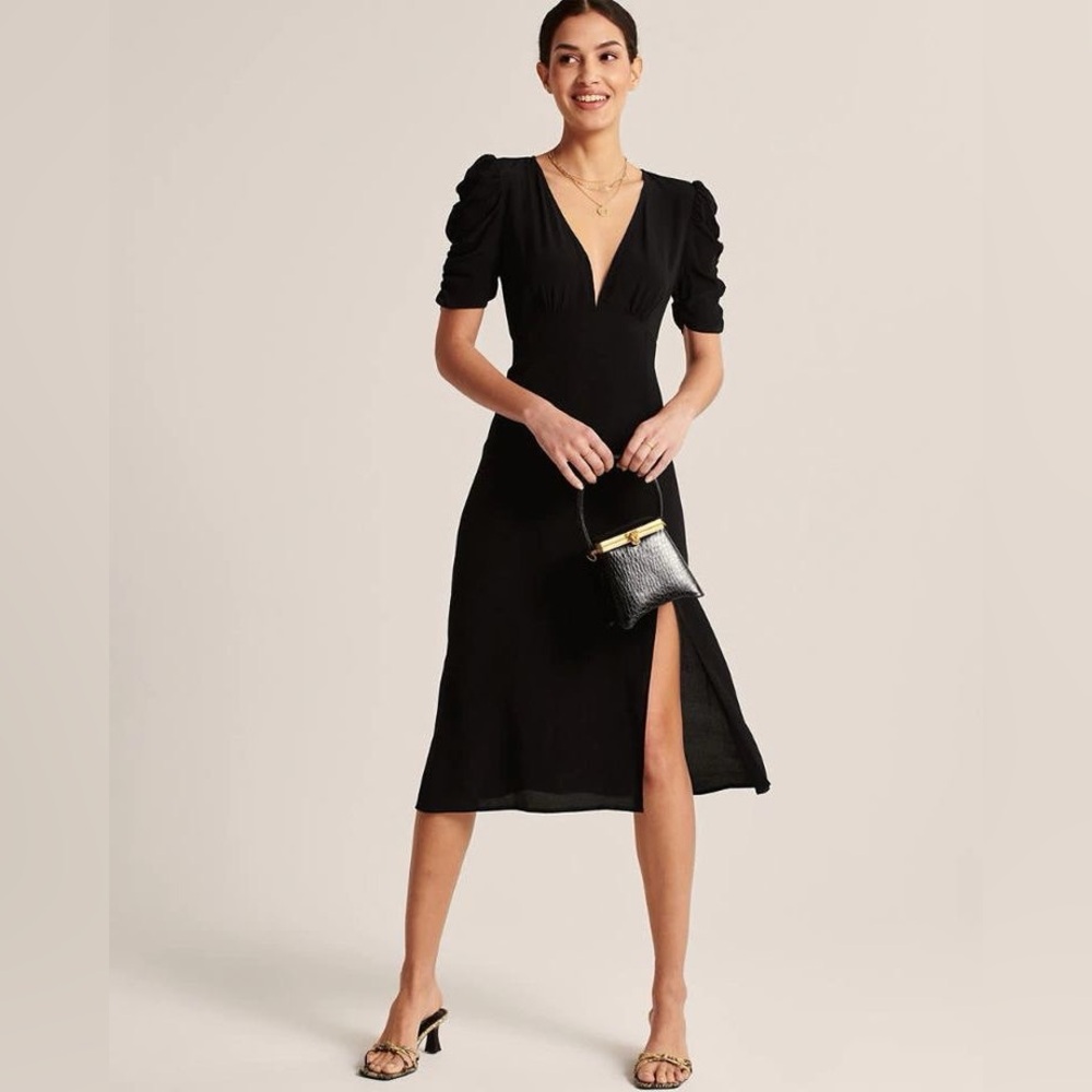 Abercrombie and Fitch black midi dress